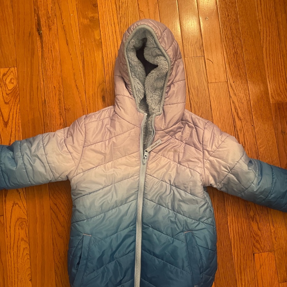 Eddie Bauer Blue and White Kids Reversible Jacket